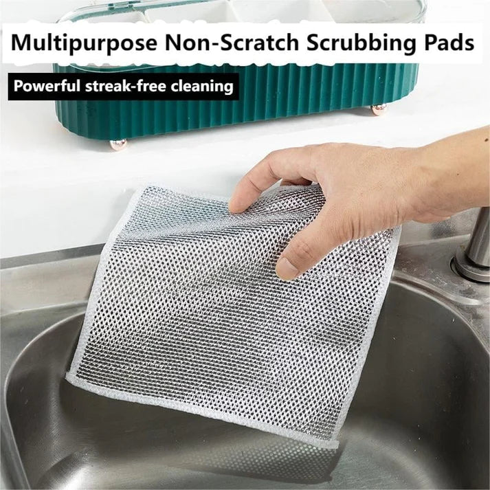 Non-Scratch Multipurpose Steel Wire Dishwashing Rags | Pack of 20