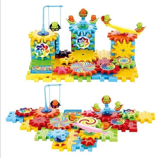 Battery Operated Interlocking Educational Gear Building Block Set of 101 Piece for Kids, Learning, Educational Building Blocks Toys for 5+ Years Kids