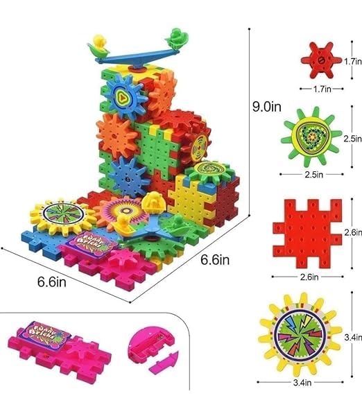 Battery Operated Interlocking Educational Gear Building Block Set of 101 Piece for Kids, Learning, Educational Building Blocks Toys for 5+ Years Kids