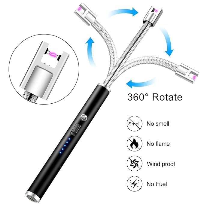 Stainless Steel Electric Lighter For Candles Rechargeable Electric Gas Lighter/Plasma Lighter Flameless Windproof Usb Lighter